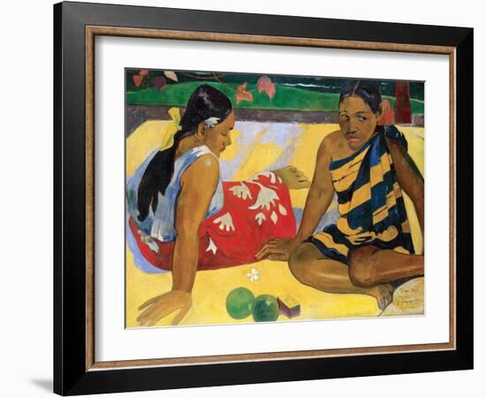 Parau Api, What's New?, 1892-Paul Gauguin-Framed Giclee Print