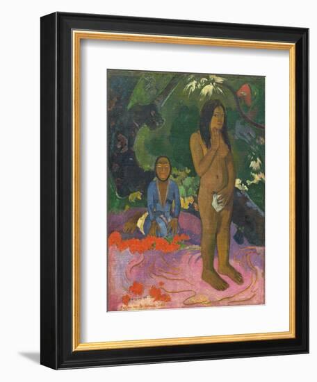Parau Na Te Varua Ino (Words of the Devil), 1892-Paul Gauguin-Framed Giclee Print