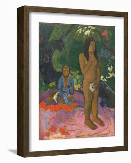 Parau Na Te Varua Ino (Words of the Devil), 1892-Paul Gauguin-Framed Giclee Print