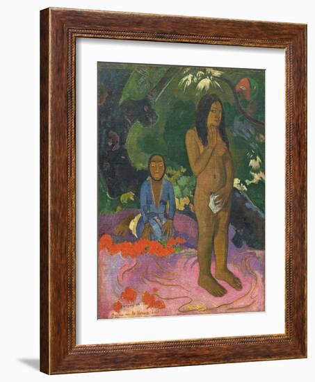 Parau Na Te Varua Ino (Words of the Devil), 1892-Paul Gauguin-Framed Giclee Print