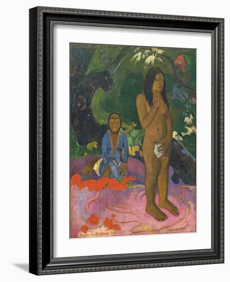 Parau Na Te Varua Ino (Words of the Devil), 1892-Paul Gauguin-Framed Giclee Print