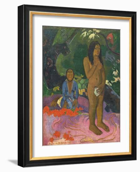 Parau Na Te Varua Ino (Words of the Devil), 1892-Paul Gauguin-Framed Giclee Print