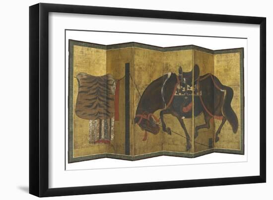 Paravent à six volets : cheval à la longe-null-Framed Giclee Print