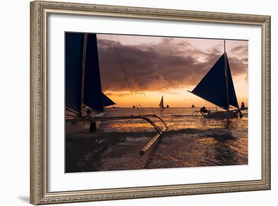 Paraw Boats, White Beach, Boracay, the Visayas, Philippines, Southeast Asia, Asia-Ben Pipe-Framed Photographic Print