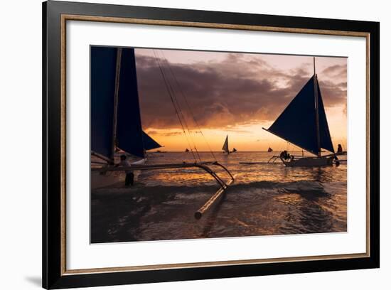 Paraw Boats, White Beach, Boracay, the Visayas, Philippines, Southeast Asia, Asia-Ben Pipe-Framed Photographic Print