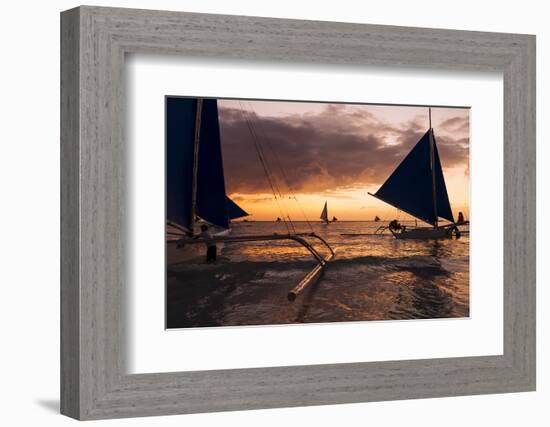 Paraw Boats, White Beach, Boracay, the Visayas, Philippines, Southeast Asia, Asia-Ben Pipe-Framed Photographic Print