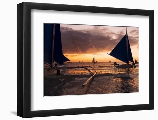 Paraw Boats, White Beach, Boracay, the Visayas, Philippines, Southeast Asia, Asia-Ben Pipe-Framed Photographic Print