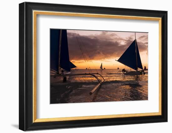 Paraw Boats, White Beach, Boracay, the Visayas, Philippines, Southeast Asia, Asia-Ben Pipe-Framed Photographic Print