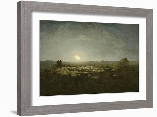 Parc ?outons, clair de lune-Jean-Fran?ois Millet-Framed Giclee Print