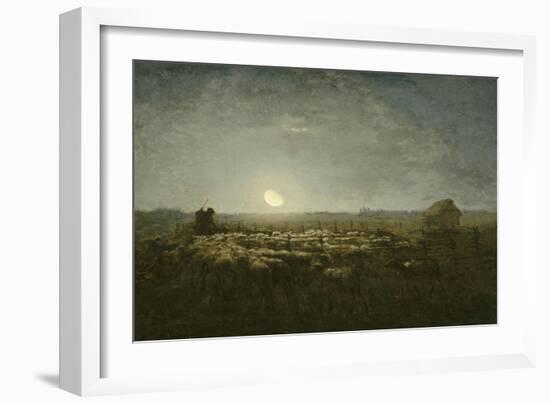 Parc ?outons, clair de lune-Jean-Fran?ois Millet-Framed Giclee Print