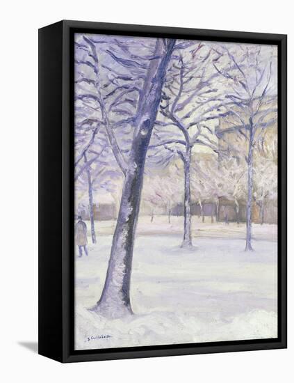 Parc sous la Neige, Paris, c.1888-Gustave Caillebotte-Framed Premier Image Canvas