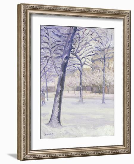 Parc sous la Neige, Paris, c.1888-Gustave Caillebotte-Framed Giclee Print