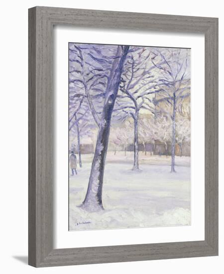 Parc sous la Neige, Paris, c.1888-Gustave Caillebotte-Framed Giclee Print