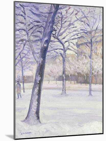 Parc sous la Neige, Paris, c.1888-Gustave Caillebotte-Mounted Giclee Print