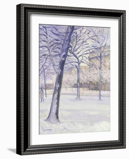 Parc sous la Neige, Paris, c.1888-Gustave Caillebotte-Framed Giclee Print