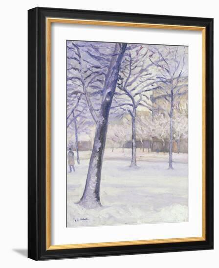 Parc sous la Neige, Paris, c.1888-Gustave Caillebotte-Framed Giclee Print