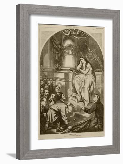 Pardon, from Harper's Weekly, August 5, 1865-Thomas Nast-Framed Giclee Print