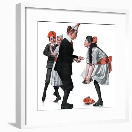 "Pardon Me", January 26,1918-Norman Rockwell-Framed Giclee Print