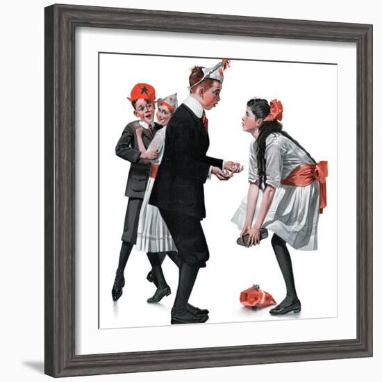 "Pardon Me", January 26,1918-Norman Rockwell-Framed Giclee Print