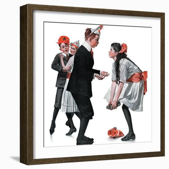 "Pardon Me", January 26,1918-Norman Rockwell-Framed Giclee Print