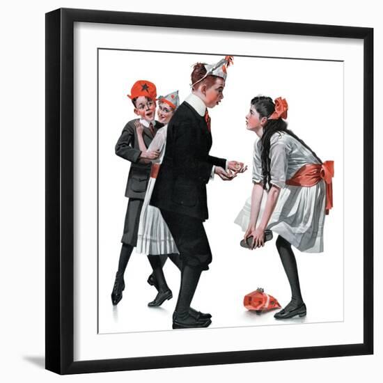 "Pardon Me", January 26,1918-Norman Rockwell-Framed Giclee Print