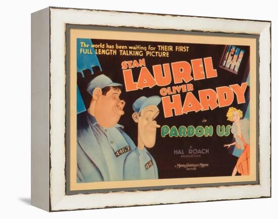 Pardon Us, Titlecard, Front, from Left: Oliver Hardy, Stan Laurel, 1931-null-Framed Stretched Canvas