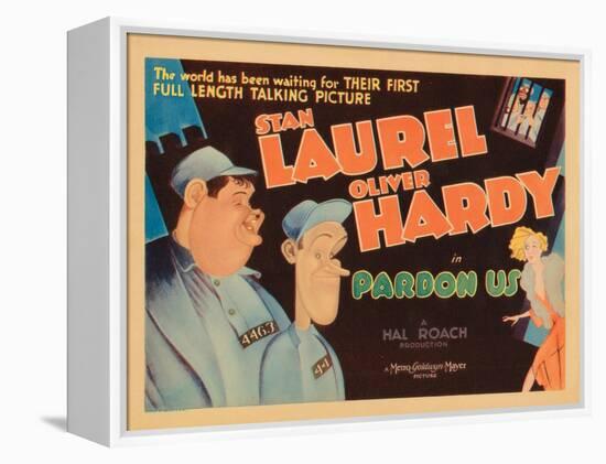 Pardon Us, Titlecard, Front, from Left: Oliver Hardy, Stan Laurel, 1931-null-Framed Stretched Canvas