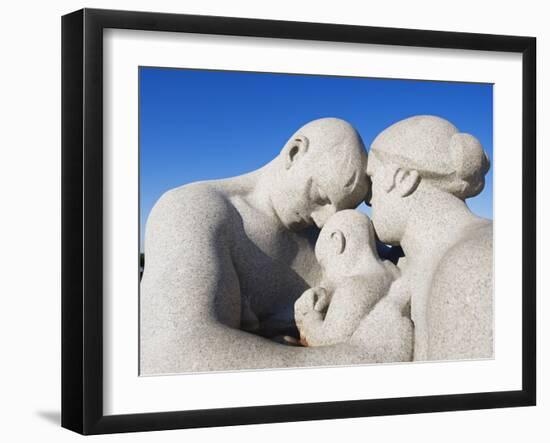 Parent and Child, Stone Sculpture By Emanuel Vigeland, Vigeland Park, Oslo, Norway, Scandinavia-Christian Kober-Framed Photographic Print