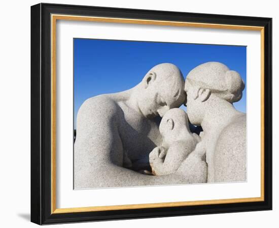 Parent and Child, Stone Sculpture By Emanuel Vigeland, Vigeland Park, Oslo, Norway, Scandinavia-Christian Kober-Framed Photographic Print