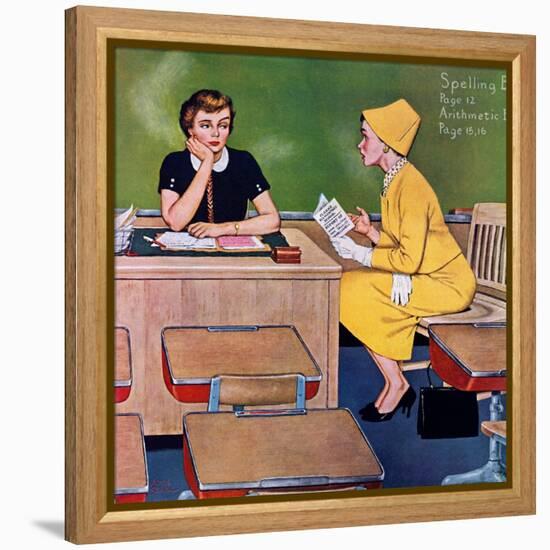 "Parent - Teacher Conference", December 12, 1959-Amos Sewell-Framed Premier Image Canvas