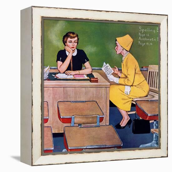 "Parent - Teacher Conference", December 12, 1959-Amos Sewell-Framed Premier Image Canvas