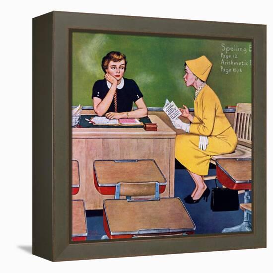 "Parent - Teacher Conference", December 12, 1959-Amos Sewell-Framed Premier Image Canvas