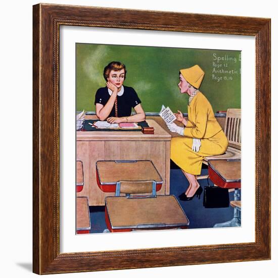 "Parent - Teacher Conference", December 12, 1959-Amos Sewell-Framed Giclee Print