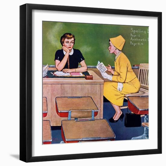 "Parent - Teacher Conference", December 12, 1959-Amos Sewell-Framed Giclee Print