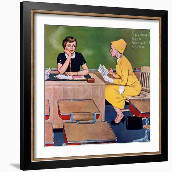 "Parent - Teacher Conference", December 12, 1959-Amos Sewell-Framed Giclee Print