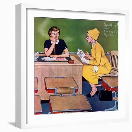 "Parent - Teacher Conference", December 12, 1959-Amos Sewell-Framed Giclee Print