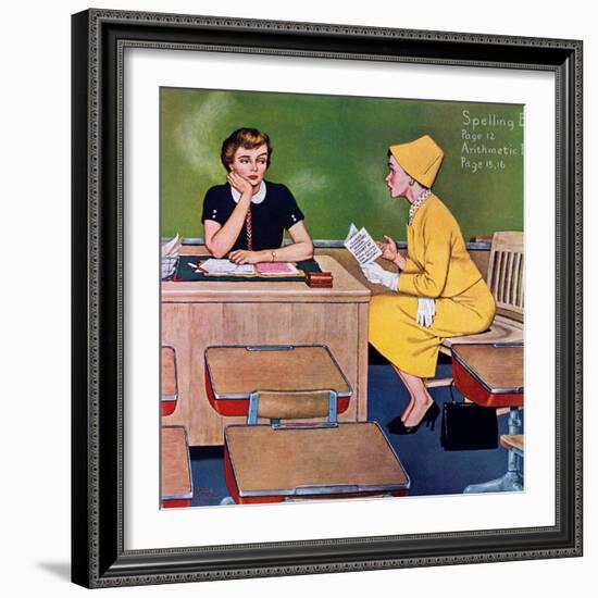 "Parent - Teacher Conference", December 12, 1959-Amos Sewell-Framed Giclee Print