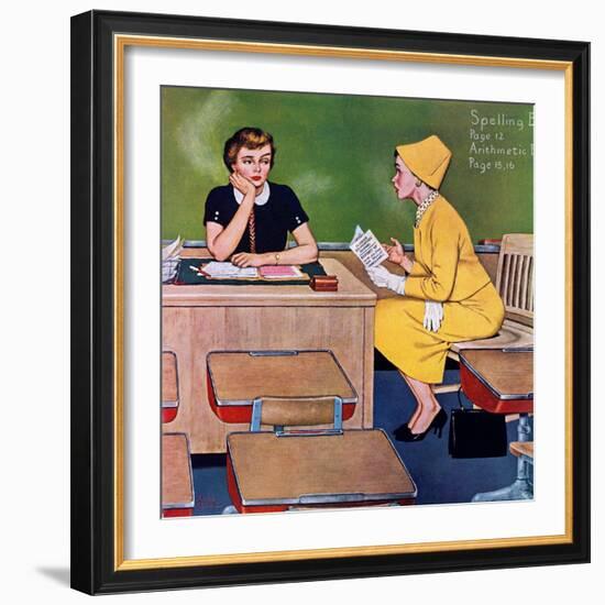 "Parent - Teacher Conference", December 12, 1959-Amos Sewell-Framed Giclee Print