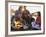 Parents And Their Children Sitting Around a Campfire-null-Framed Photographic Print