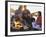 Parents And Their Children Sitting Around a Campfire-null-Framed Photographic Print