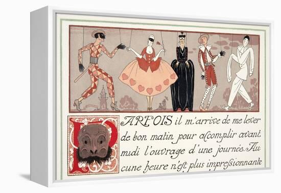 Parfois Il M'arrive' (Ink and W/C on Paper)From Personages De Comedie, Pub. 1922 (Pochoir Print)-Georges Barbier-Framed Premier Image Canvas