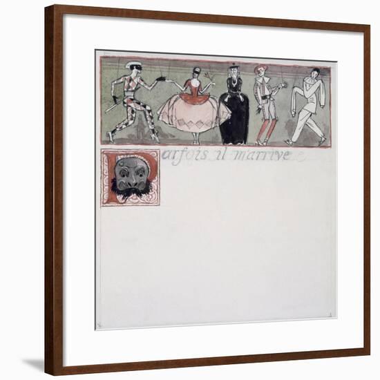 Parfois Il M'Arrive' (Ink and W/C on Paper)-Georges Barbier-Framed Giclee Print