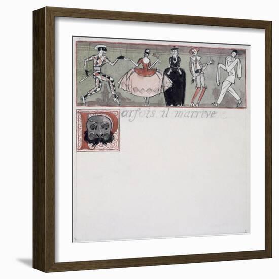 Parfois Il M'Arrive' (Ink and W/C on Paper)-Georges Barbier-Framed Giclee Print