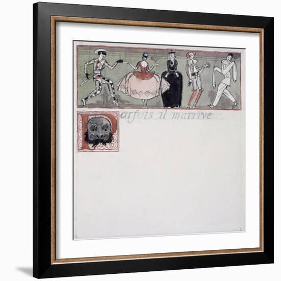 Parfois Il M'Arrive' (Ink and W/C on Paper)-Georges Barbier-Framed Giclee Print