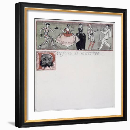 Parfois Il M'Arrive' (Ink and W/C on Paper)-Georges Barbier-Framed Giclee Print