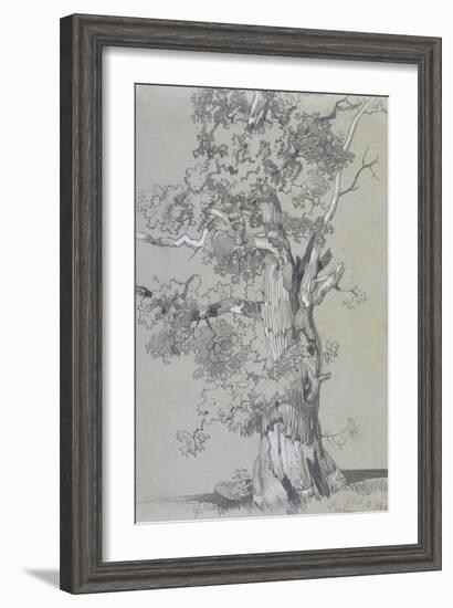 Parham, 13 October 1834 (Graphite with White Gouache on Brown Wove Paper)-Edward Lear-Framed Giclee Print