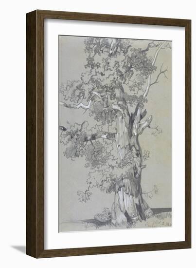 Parham, 13 October 1834 (Graphite with White Gouache on Brown Wove Paper)-Edward Lear-Framed Giclee Print
