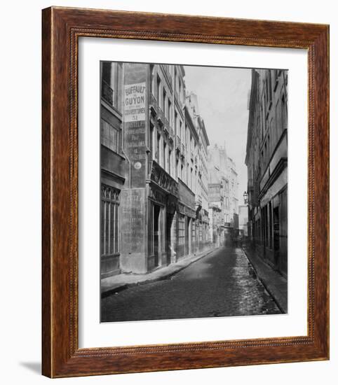 Paris, 1865 - Rue des Bourdonnais de la rue de Rivoli-Charles Marville-Framed Art Print