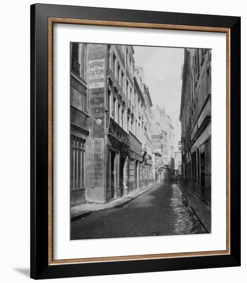 Paris, 1865 - Rue des Bourdonnais de la rue de Rivoli-Charles Marville-Framed Art Print