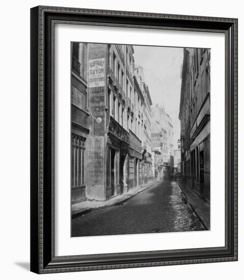 Paris, 1865 - Rue des Bourdonnais de la rue de Rivoli-Charles Marville-Framed Art Print